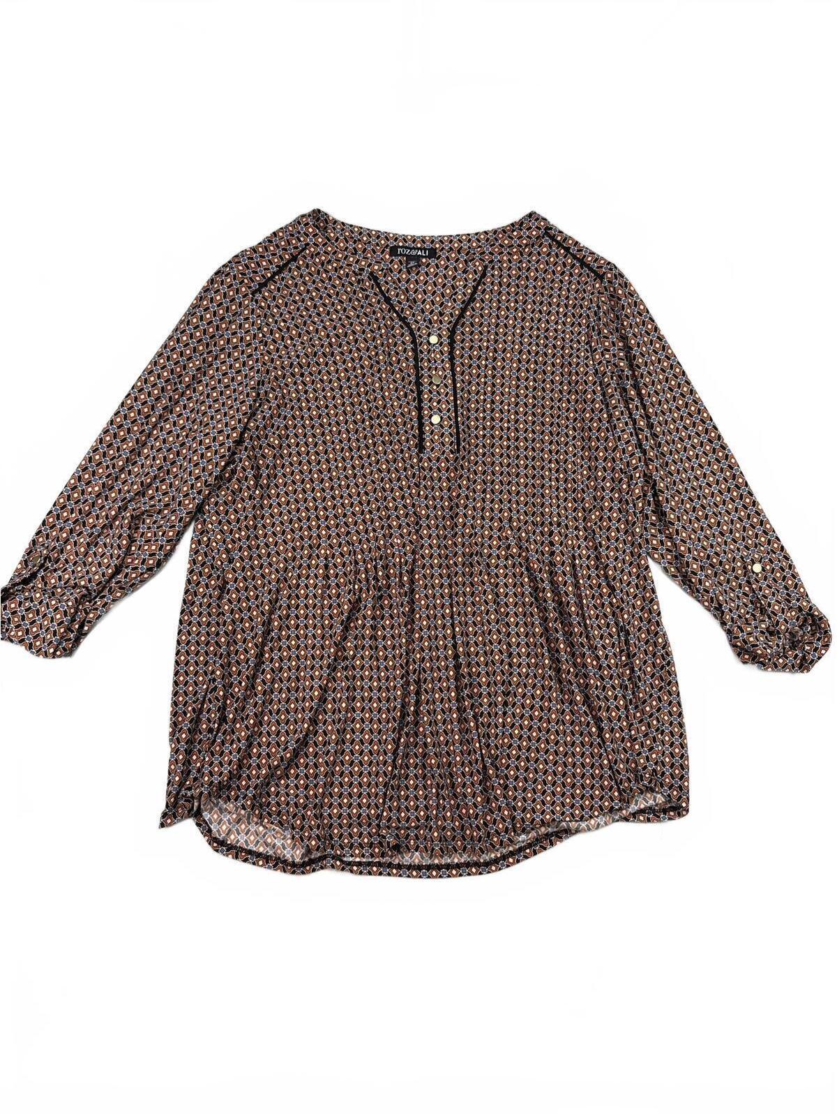 Roz & Ali Women's Printed Blouse M